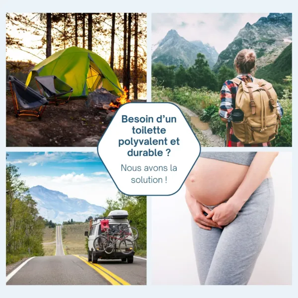 Toilette portable HABEYGARD® – idéale pour le camping, la randonnée, le van et la grossesse