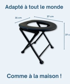 Toilette portable HABEYGARD® – dimensions 37x35x37 cm, adaptée adultes et enfants