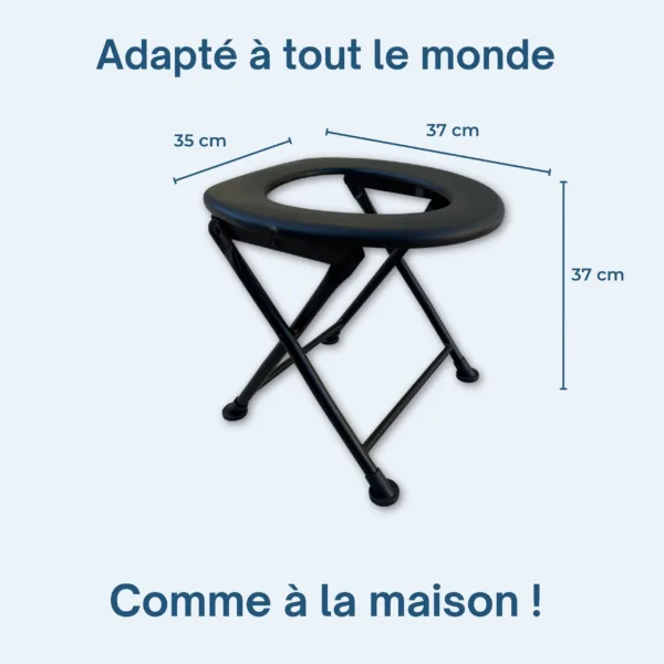 Toilette portable HABEYGARD® – dimensions 37x35x37 cm, adaptée adultes et enfants