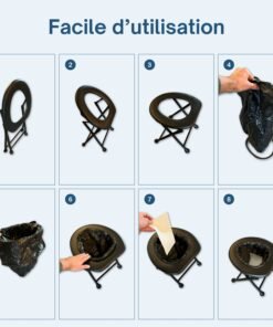 Toilette portable HABEYGARD® – guide d'utilisation en 8 étapes faciles
