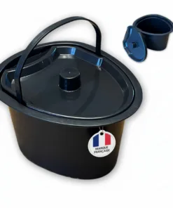 Pot de chambre adulte HABEYGARD® avec couvercle hygiénique et anse de transport – Marque Française