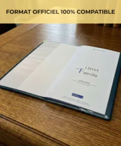 Protège livret de famille Habeygard® vert bouteille ouvert – format officiel 100% compatible, rabats transparents