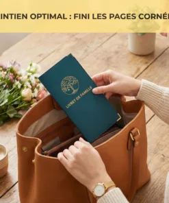 Protège livret de famille Habeygard® vert bouteille rangé dans un sac – maintien optimal, fini les pages cornées