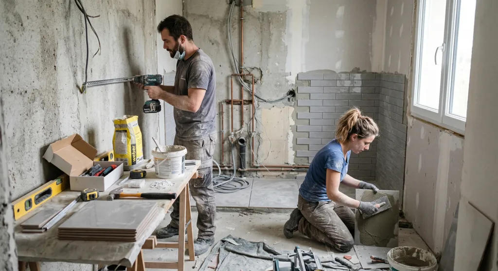 Gérer l'absence de toilettes pendant une rénovation de salle de bain.
