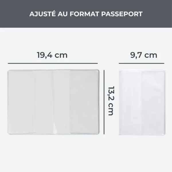 Dimensions de l'étui passeport Habeygard® – 19,4 x 13,2 cm ouvert, 9,7 cm fermé